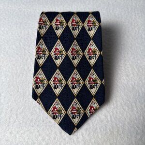 Cape Cod Neckwear (Santa Claus) Blue Silk Made‎ in USA Vintage Tie 60 X 3.75